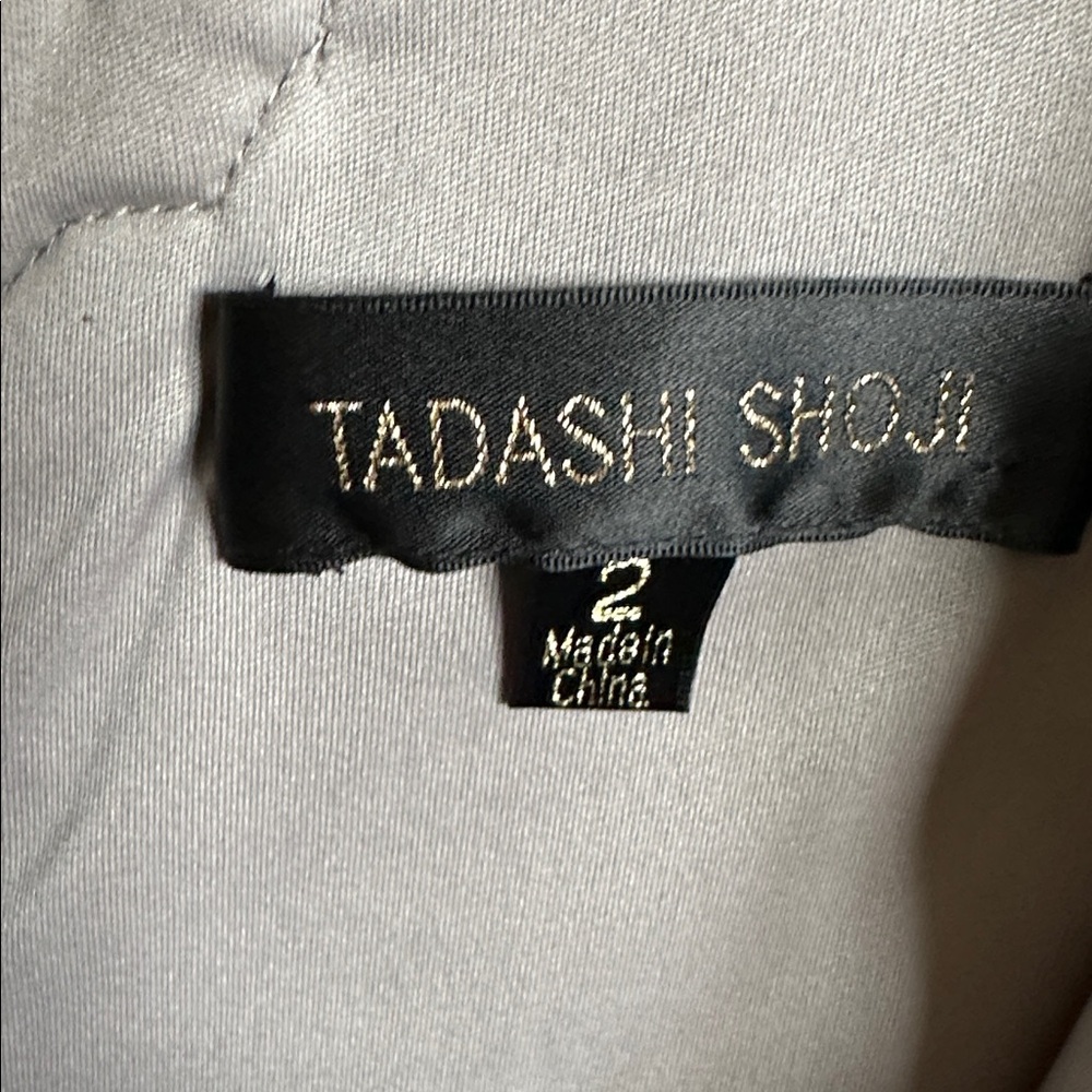 Tadashi Shoji Gray Silver Sequin Lace Cocktail Midi Dress $399 - Picture 5 of 7